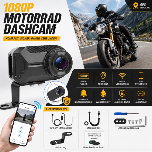 Dashcam moto wifi 1080p hd - dashcam,