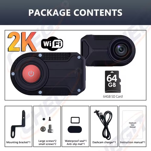 Dash cam moto 1080p con - cam,