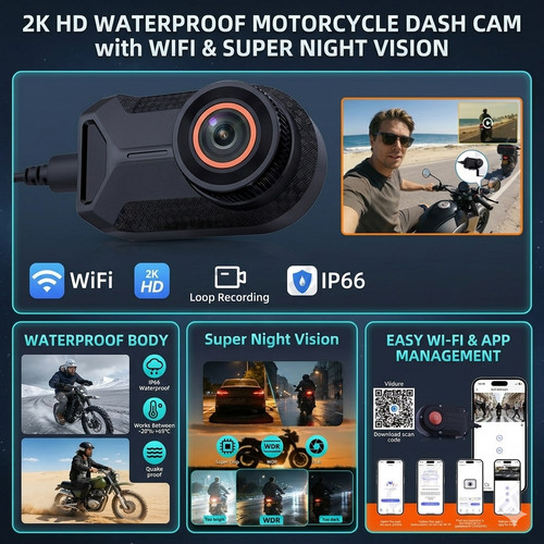 Dashcam per moto - 2k,, di